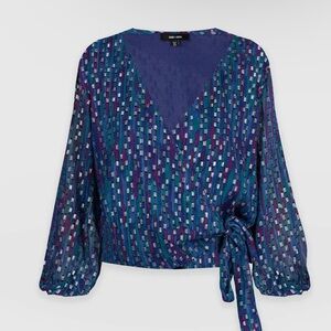 Vibrant Multicolor Wrap Blouse